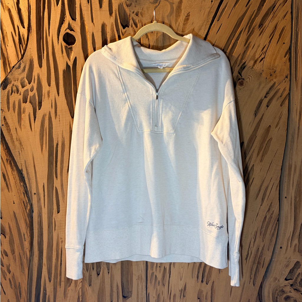 Au Auburn University Johnnie O Half Zip Sweatshirt Women’s Size L White Pullover